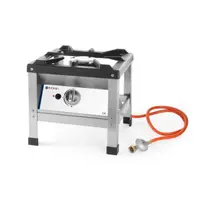 Aragaz profesional portabil pentru exterior, Kitchen Line, inox, alimentare gaz, 6.4 kW, aprindere electronica