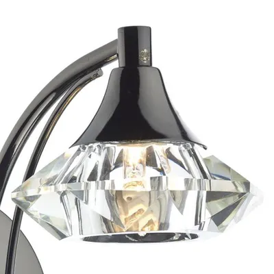 Aplica Luther Wall Light Black Chrome Crystal