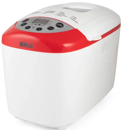 Maşină de pâine Muhler - MBM-1502, 850W, 15 programe, alb/roșu