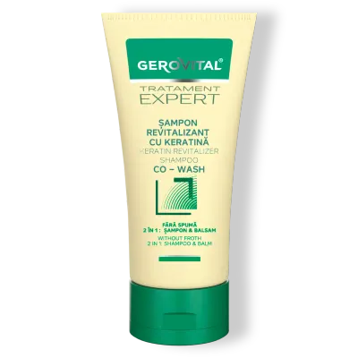 Șampon Si Balsam 2 In 1 Revitalizant Co-wash Cu Keratină, Gerovital Tratament Expert, 150 Ml