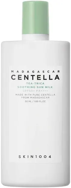 Lapte de față cu protecție solară Skin 1004 Madagascar Centella Tea-Trica, SPF50+, 50 ml
