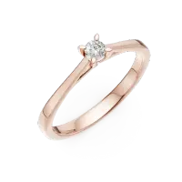 Inel de logodna din aur roz cu un diamant solitaire de 0.15ct