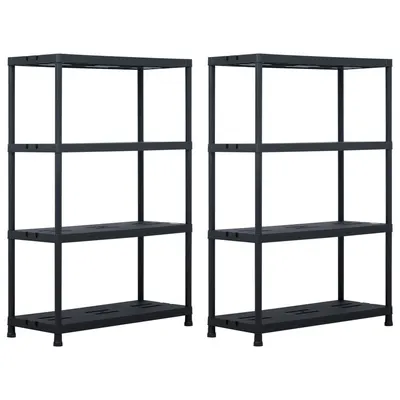 vidaXL Rafturi de depozitare 2 buc. negru 90x40x138 cm plastic 220 kg