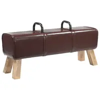vidaXL bancă Maro închis 110 x 30 x 45 cm Piele Naturală