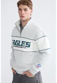Bluza de trenin cu imprimeu Philadelphia Eagles - Gri deschis/Alb murdar