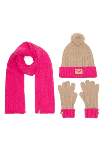 Zestaw caciula - fular si manusi - roz - One Size INTL