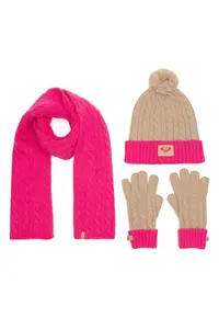 Zestaw caciula - fular si manusi - roz - One Size INTL