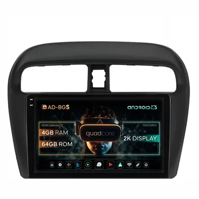 Navigatie 2K Mitsubishi Space Star Mirage Attrage, Android, S-Quadcore 4GB RAM + 64GB ROM, 9.5 Inch - AD-BGS90042K+AD-BGRKIT267V3