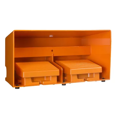 Intreruptor Pedala Dublu - Ip66 - Cu Capac - Metalic - Portocaliu - 4Ni + 4Nd