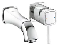 Baterie lavoar Grohe Grandera 19929000, racord 1/2 inch, montare pe perete, M, 177 mm, necesita valva, Crom lucios