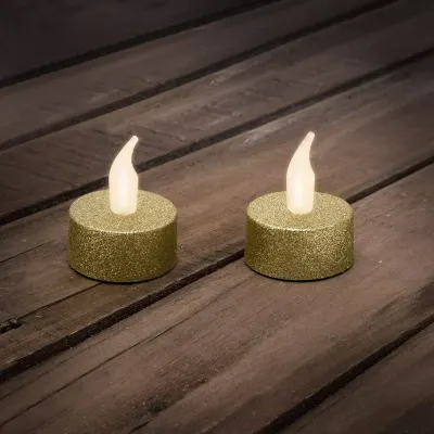 Opait cu LED aurit iluzie de flacara cu baterii incluse 2buc