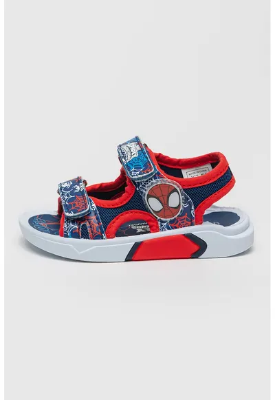 Sandale cu velcro Spiderman - Rosu/Alb/Albastru
