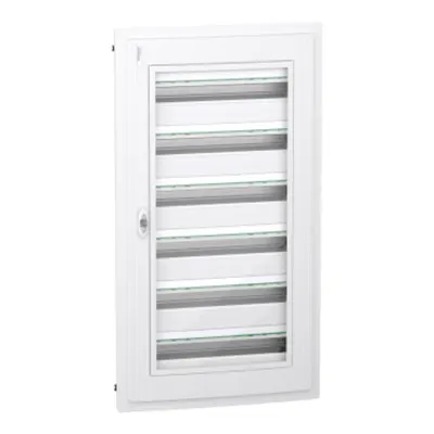 PrismaSet XS, Cofret cu montaj ingropat, 6x24 Module, material plastic, usa transparenta, cu 1 bloc terminal