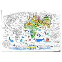 Poster gigantic de colorat Jarmelo - Harta lumii
