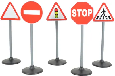 Set de joaca pentru siguranta rutiera CXL - Indicatoare rutiere, 5 buc