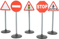 Set de joaca pentru siguranta rutiera CXL - Indicatoare rutiere, 5 buc