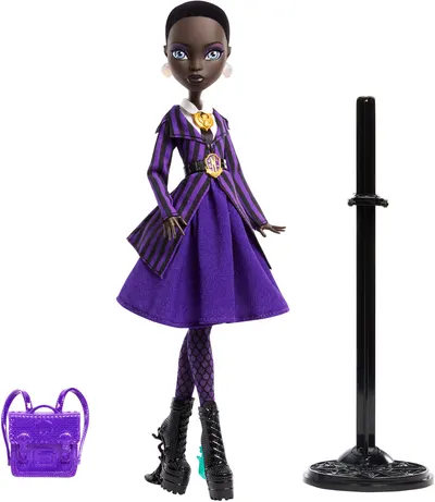 Păpușă Monster High Wednesday - Binka Barkley în uniformă Academy Uniform, 29 cm
