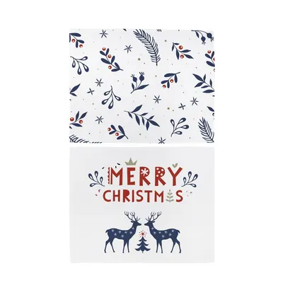 Suporturi de farfurii cu model de Crăciun 2 buc 45x35 cm Merry Blue Christmas - Butter Kings