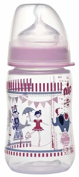 Biberon NIP - РР, Flow M, 0 l+, 260 ml, Girl