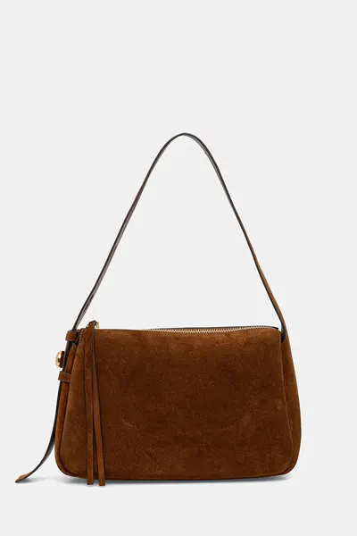 Tory Burch geantă de mana din piele întoarsă Romy Suede Shoulder