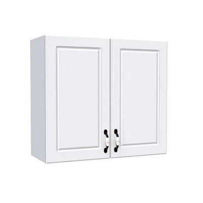 Corp superior 80 cu 2 usi cu scurgator de vase Zebra MDF Alb mat