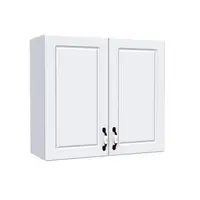 Corp superior 80 cu 2 usi cu scurgator de vase Zebra MDF Alb mat