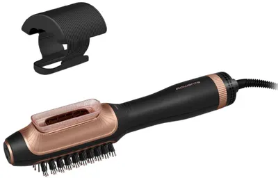 Perie electrica de par Rowenta - Reverso 2 в 1, 1200W, negru /roz