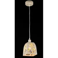 Lampa suspendata Ferro,1 bec dulie E14, 230V,D.18 cm, H.41 cm,Crem