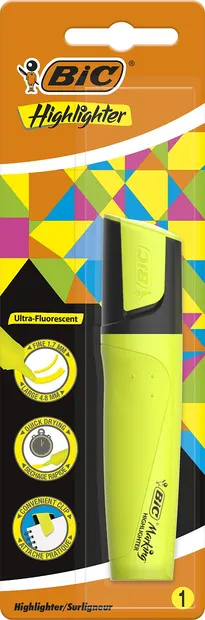 Marcator de text BIC - Galben
