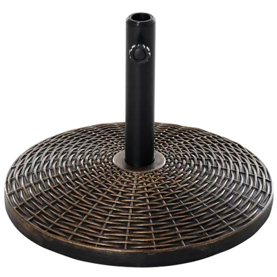 Outsunny Bază Rotundă Umbrelă, Plastic, 25kg, pentru Stâlpi 35/38/48mm, Bronz | Aosom Romania