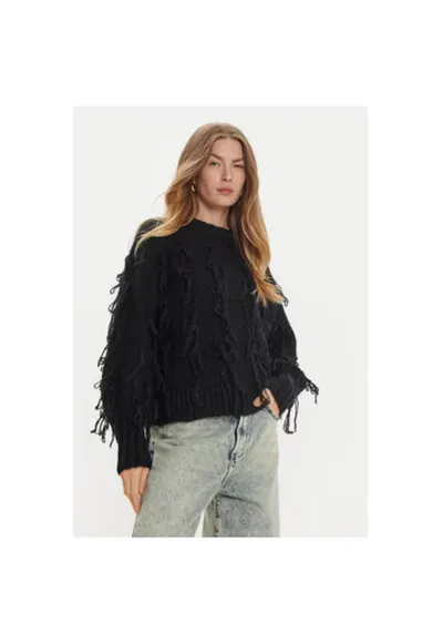 Pulover dama - 304948855 - Acril/Mohair/Poliamida - One Size INTL - Negru