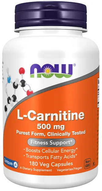 L-Carnitine, 500 mg, 180 capsule, Now