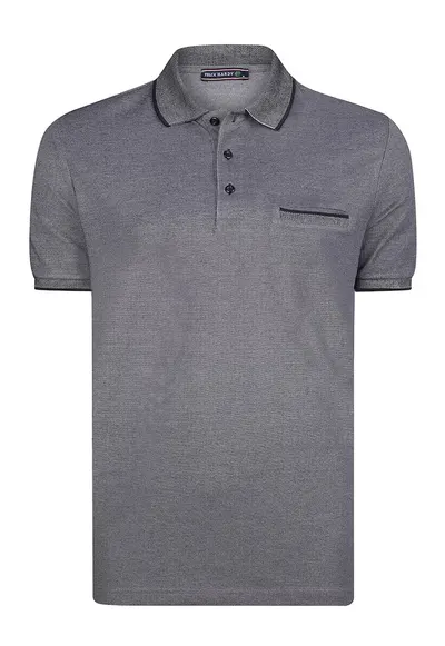 Tricou polo din amestec de bumbac - Gri inchis