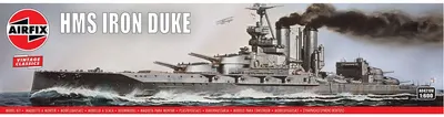 Model de asamblare Airfix – Militari: Nave – Navă de linie britanică HMS Iron Duke – Vintage Classics