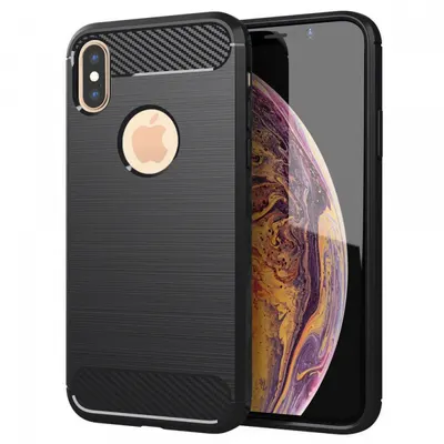 Husa pentru Apple iPhone XS Max, Techsuit, Carbon, Neagra