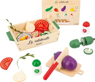Set din lemn Janod - Ratatouille, 32 de accesorii