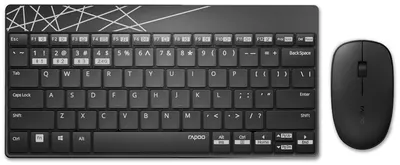 Set RAPOO - 8000M Multi mode, wireless, negru