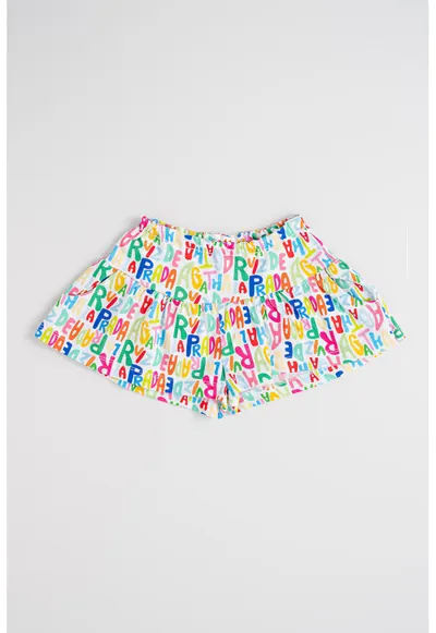 Pantaloni scurti cu imprimeu si talie elastica - Multicolor