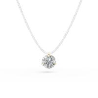 Lant fir transparent cu pandantiv din aur galben si zirconia