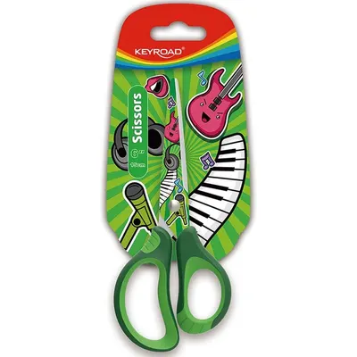 Foarfeca scolara, 15cm, desene, culori asortate, Keyroad KR971675