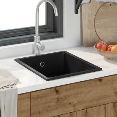 vidaXL Chiuvetă de bucătărie Negru 38 x 44 x 20 cm Granit