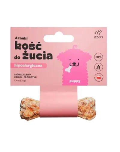 AZANKI Os pentru catelusi din piele de caprioara Puppy 10cm