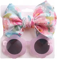 Set Ochelari de Soare pentru Fetite - Imprimeu Floricele Multicolore