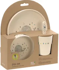 Set de luat masa pentru copii cu 4 piese Lassig - Little Water Whale