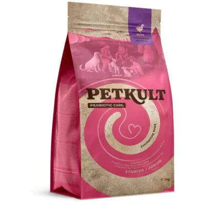 PETKULT Probiotic Care Starter & Junior, XS-XL, Rață, hrană uscată câini junior, sistem digestiv, 8kg