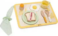 Set din lemn Classic World - Tavă retro cu accesorii