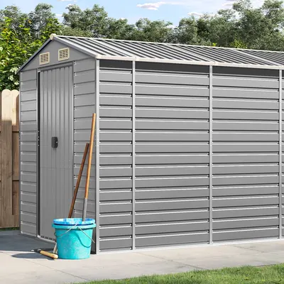 Gossi sopron de gradina, gri deschis, 191x725x198 cm otel galvanizat
