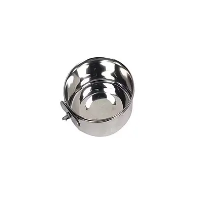 Hranitor Inox cu Suport Colivie 15cm-L