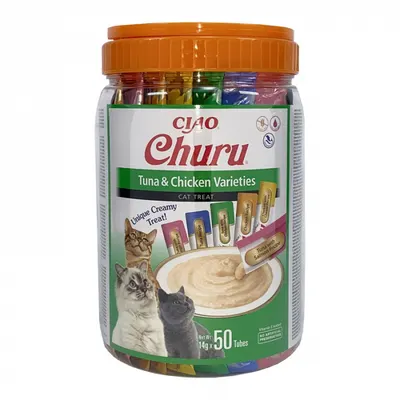 Recompense pentru pisici Churu Cat Varieties cu pui ton 50 bucati