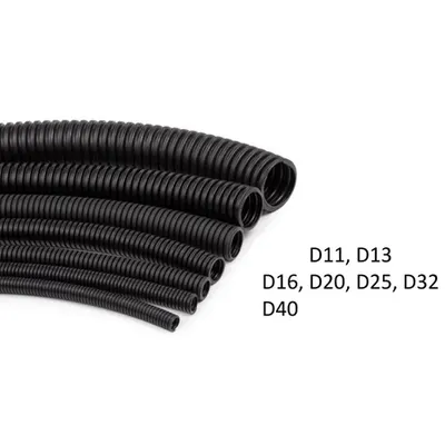 Tub gofrat negru LIGHT <320N,D20,HF,stabilizat UV, FARA FIR